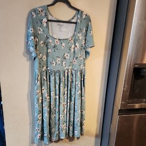 torrid Teal Floral Scoop-Neck Casual Dress